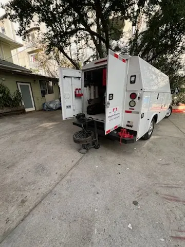 Magnet Plumbing service vehicle on-site for Water Heater Repair in Carmichael Colony